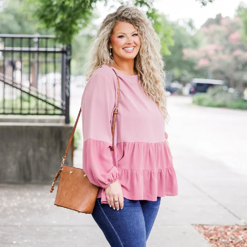 Cozy Sweaters One Call Away Top, Mauve