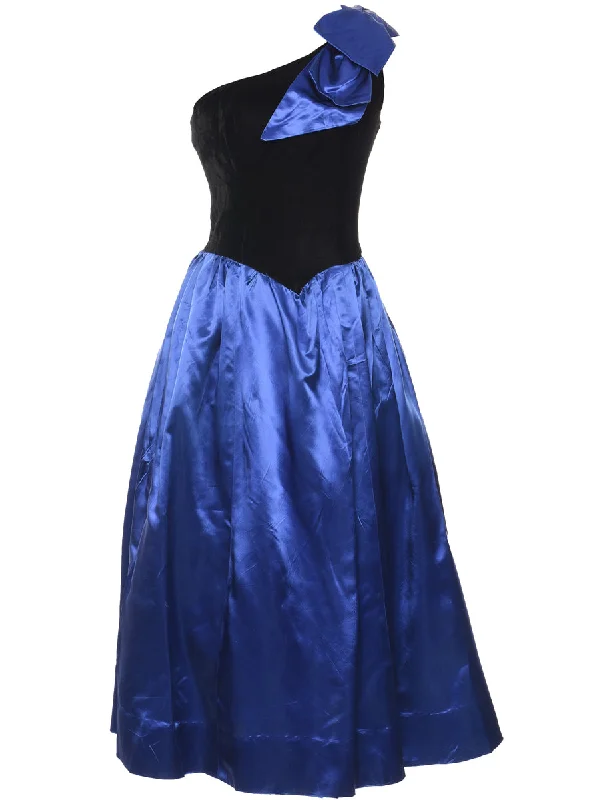 Personalized Clothing One Shouldered 1980s Evening Dress - S