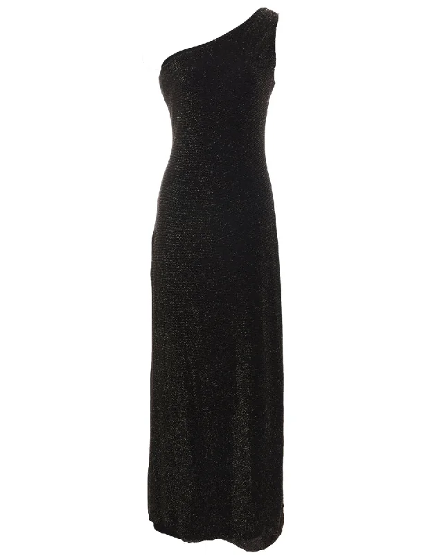 Lively And Youthful One Shouldered Evening Dress - M