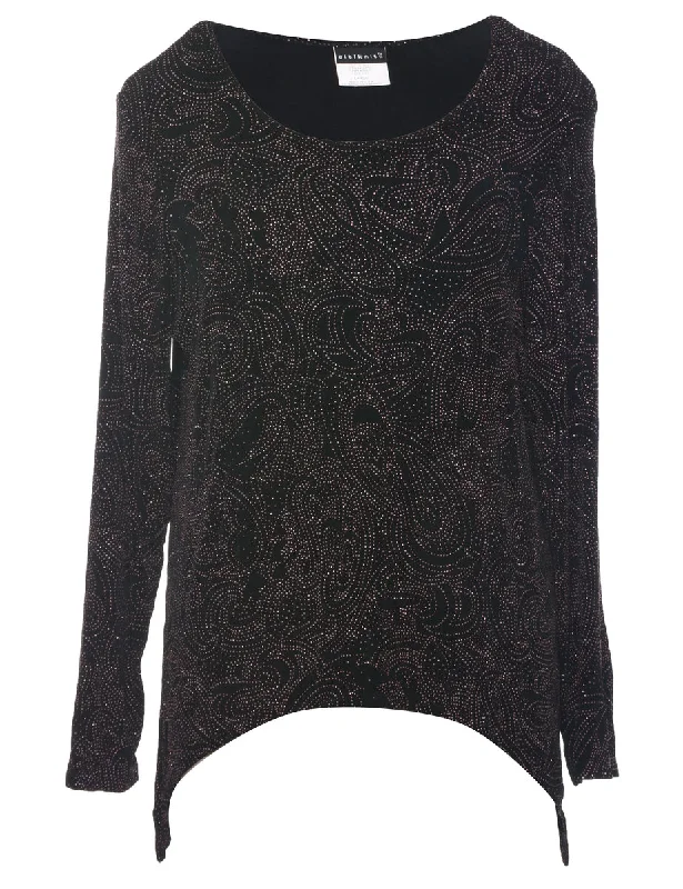Embroidery Design Paisley Evening Top - L
