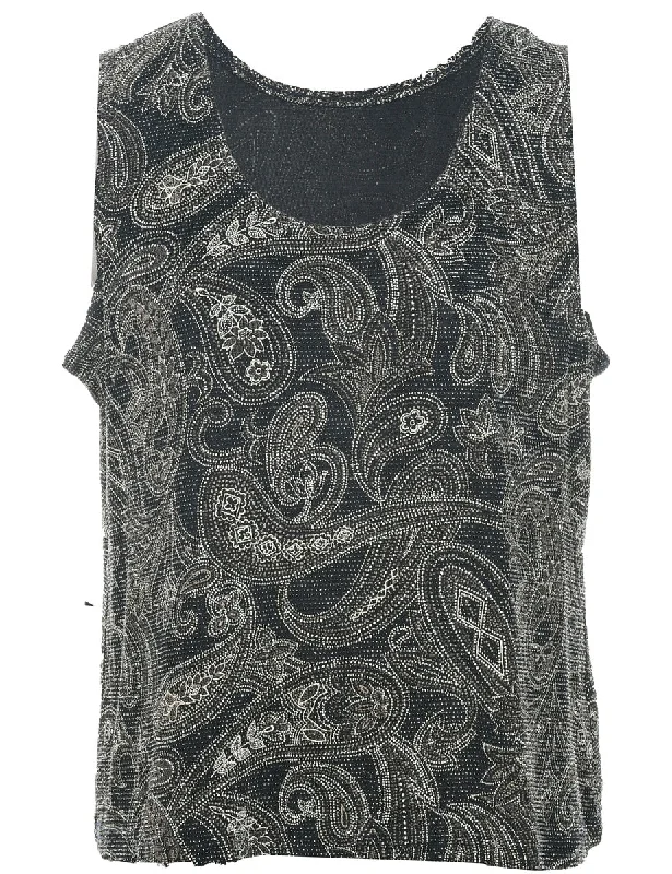 Classic Style Paisley Evening Top - L