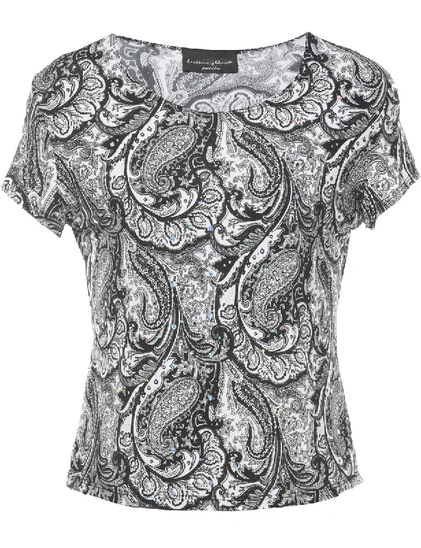 Fashionable And Fashionable Paisley Evening Top - M