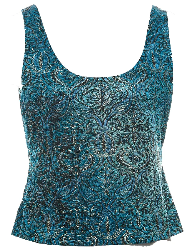 Retro Prints Paisley Evening Top - M