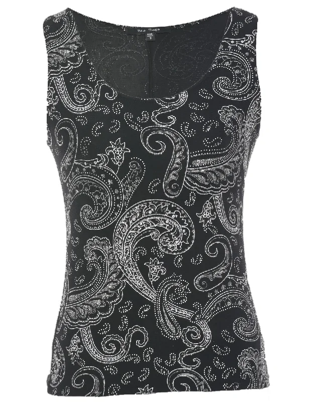 Editorial Design Paisley Evening Top - S
