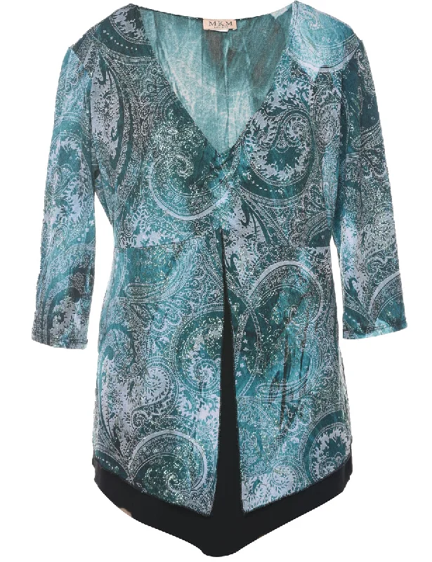 Body Design Paisley Evening Top - XL