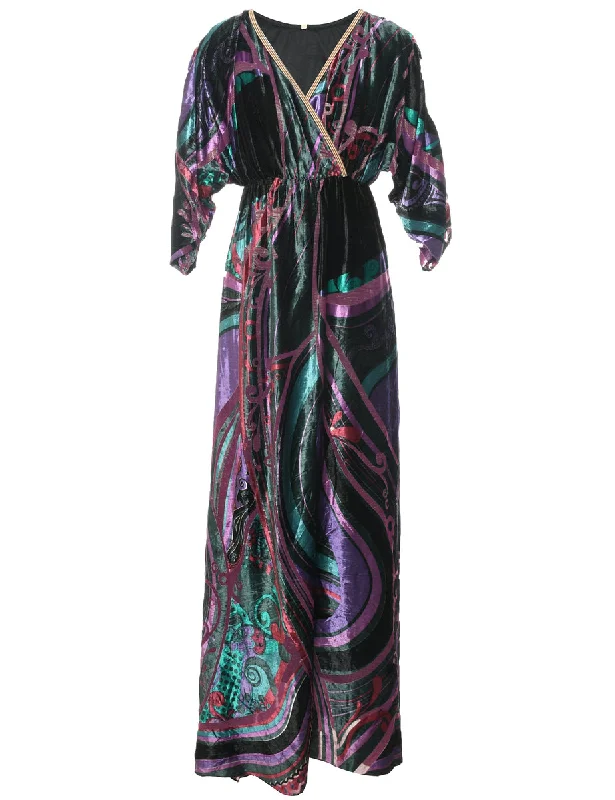 Energy Plan Paisley Print Evening Dress - XS