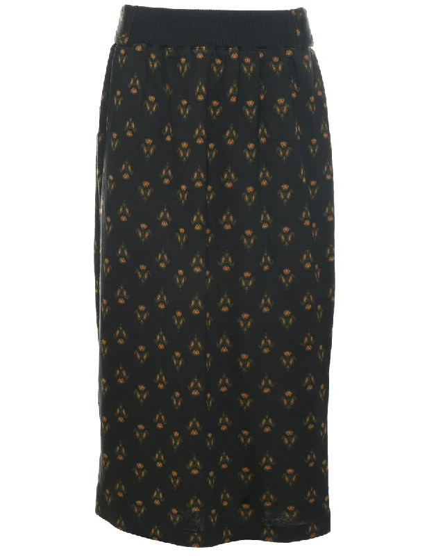 Soft Wear Paisley Print Midi Skirt - S