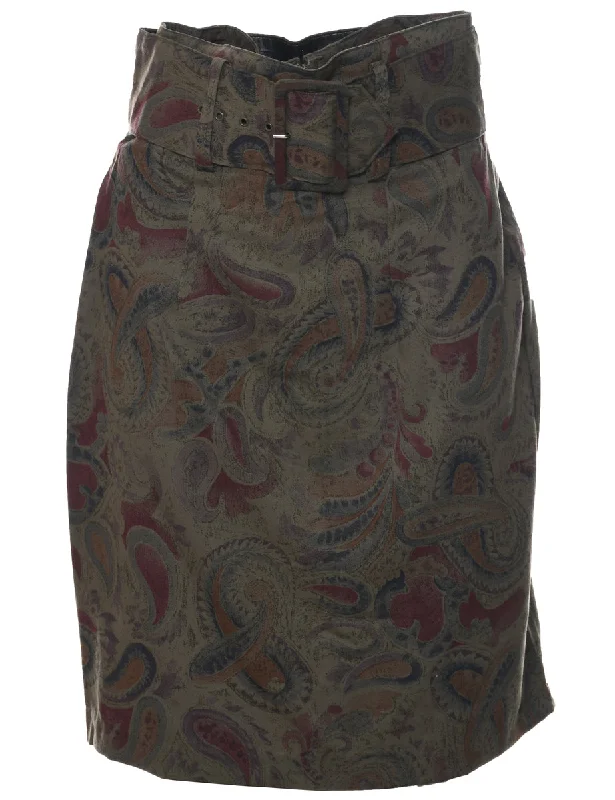 Chic Outfits Paisley Print Pencil Skirt - M