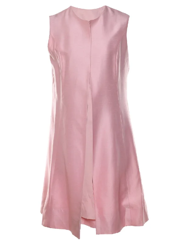 Soft Comfort Wear Pale Pink Mid Length Waistcoat - M