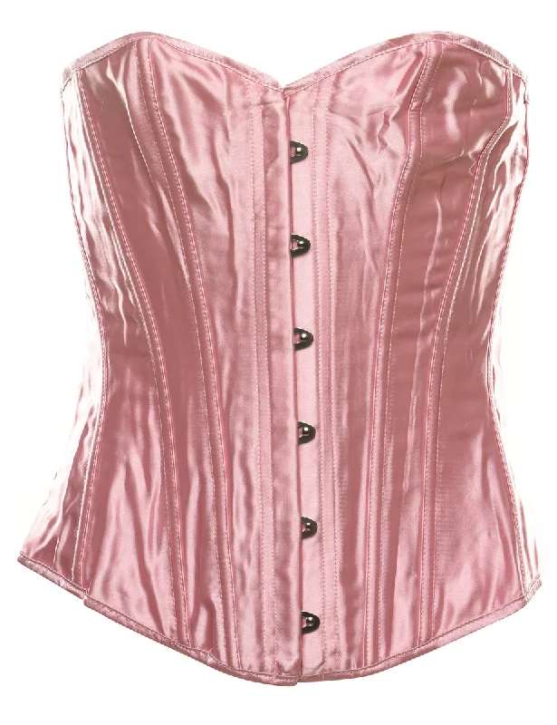 Warm Chic Outfits Pale Pink Y2K Boned Corset - S