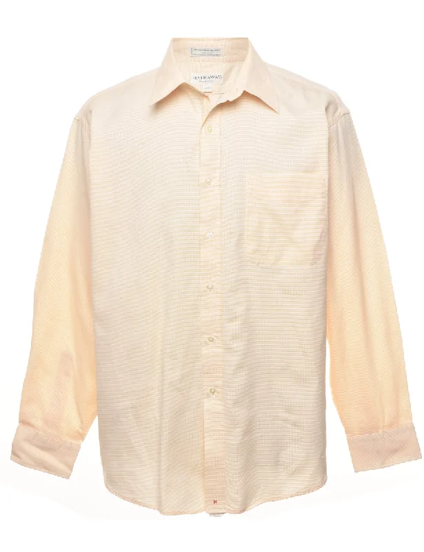 Cool Breeze At Night Pale Yellow Checked Shirt - XL