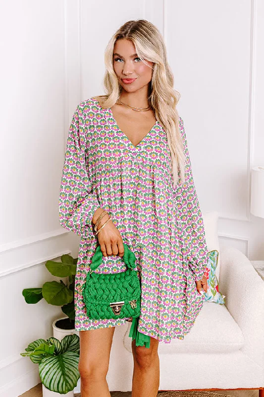 Trends Party in Galveston Babydoll Dress in Green