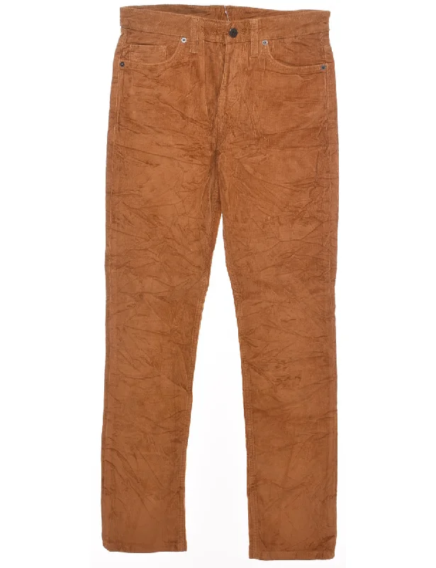 Slightly Flared Design Patagonia Corduroy Brown Straight-Fit Trousers - W30 L31