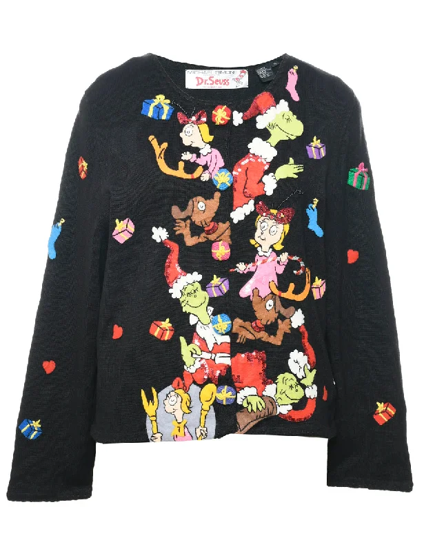 Comfortable Series Patchwork Christmas Cardigan - XL