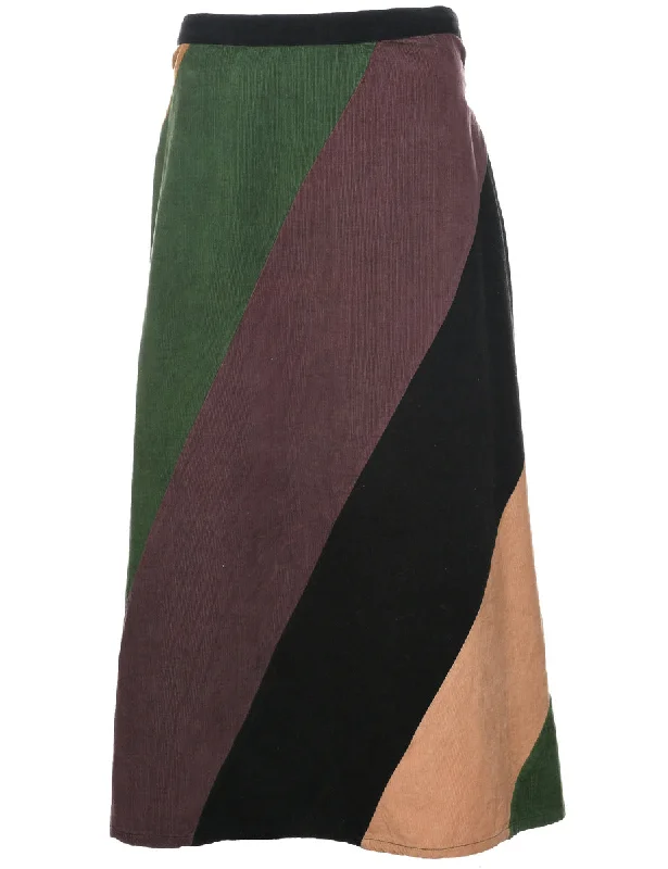 Sports And Leisure Patchwork Colour Block Maxi Skirt - L