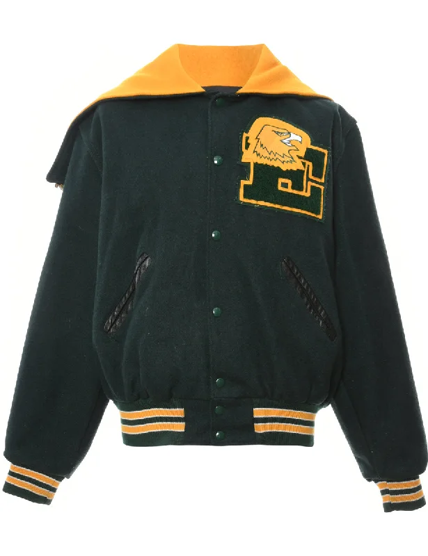 End Of The Year Patchwork Dark Green Team Jacket - M