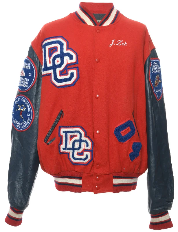 Bright Colors Patchwork Red Team Jacket - L