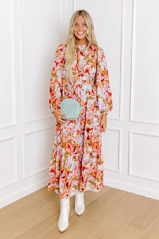 Lace Design Peony Please Maxi Dress