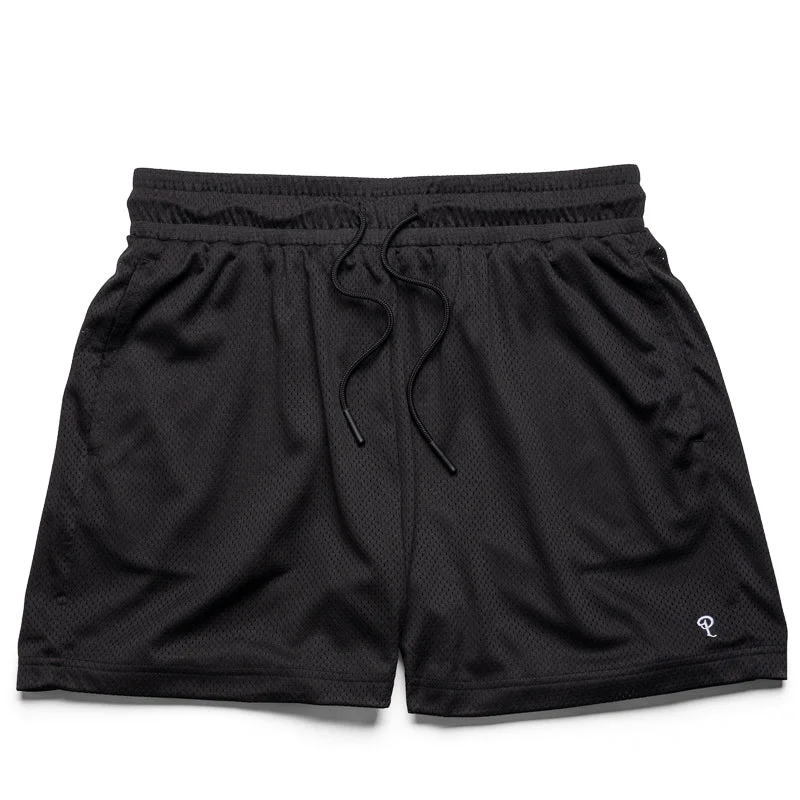 Floral Prints Politics Mesh Shorts - Black