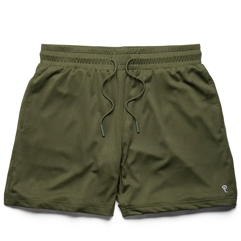Fashionable Prints Politics Mesh Shorts - Olive