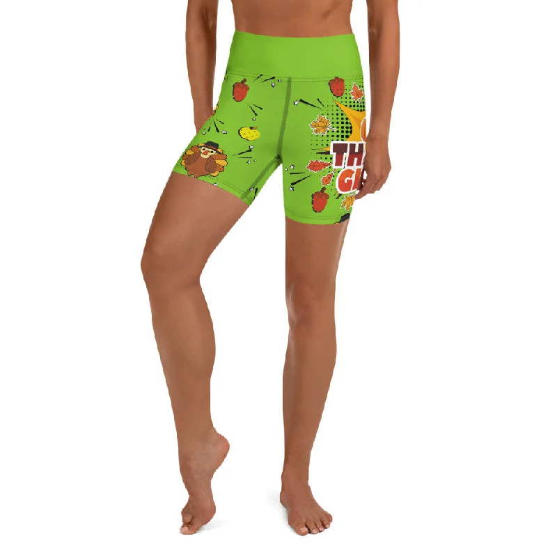 Comfortable Series Pop Art Thanksgiving Yoga Shorts