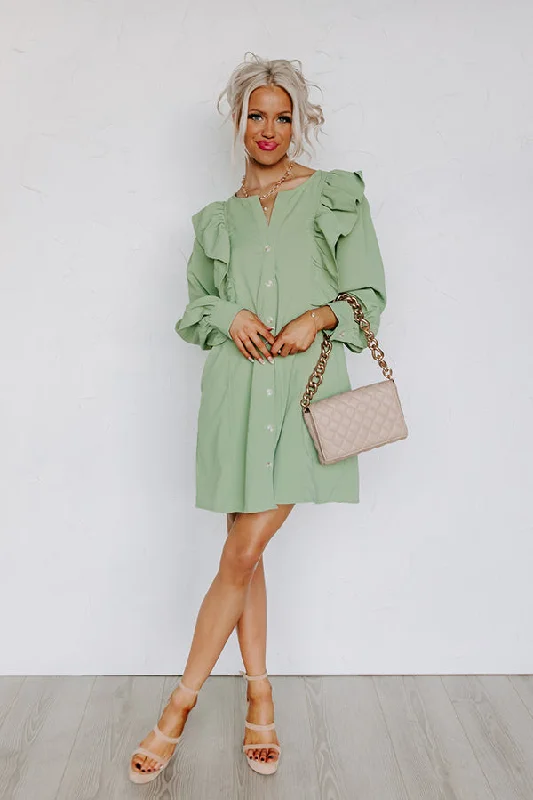 Summer Comfort Porch Swing Sips Dress In Pear