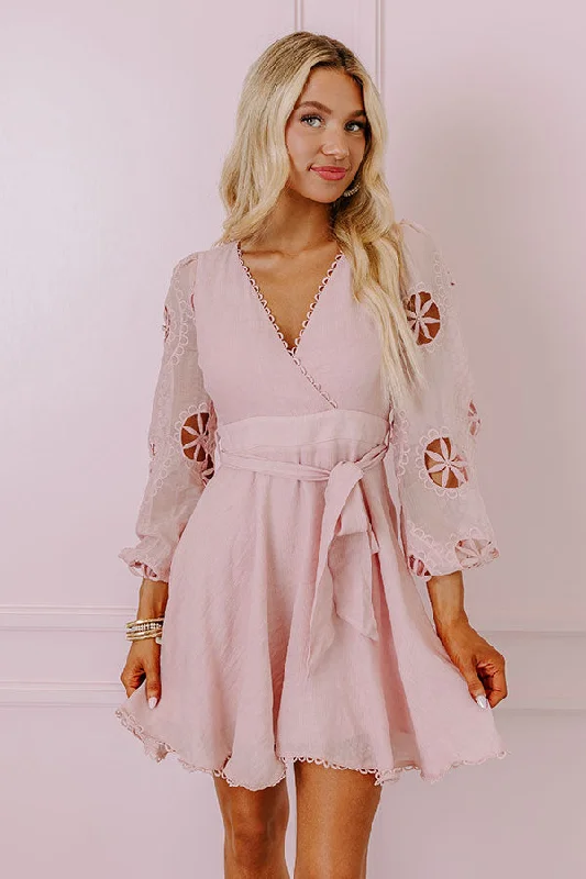 Classic Items Radiant Reflections Mini Dress In Blush