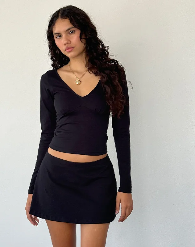 Light Comfort Sisil Long Sleeve Top in Black