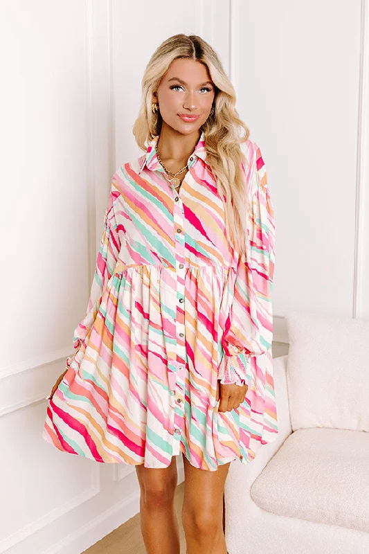 Slim Fit Sorbet Summer Mini Dress in Pink