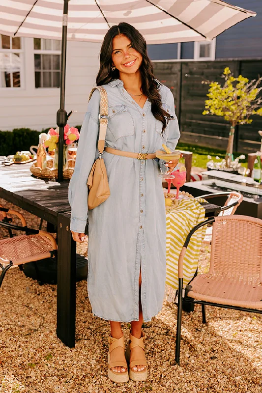 Relaxed Fit Wear Street Chic Chambray Maxi Dress