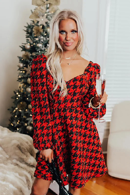 Simple Matching Twirl The Day Away Tweed Mini Dress