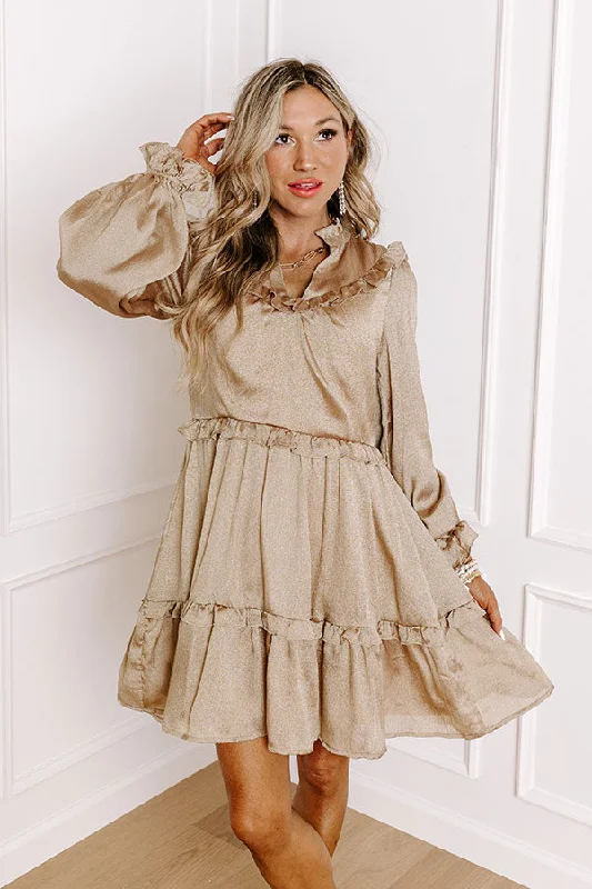 Soft Feel Wishing For Wine Dress In Gold