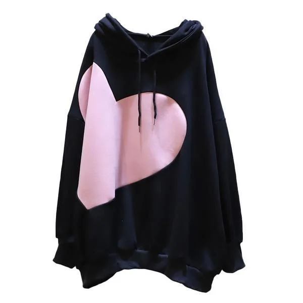Celebrity Must-have Women Loose Pullover Top Winter The New Love Pattern Casual Fashion All-match